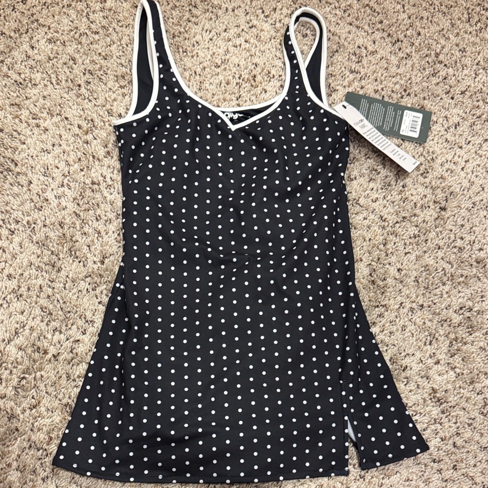 Glyder Black and White Polka Dot Top